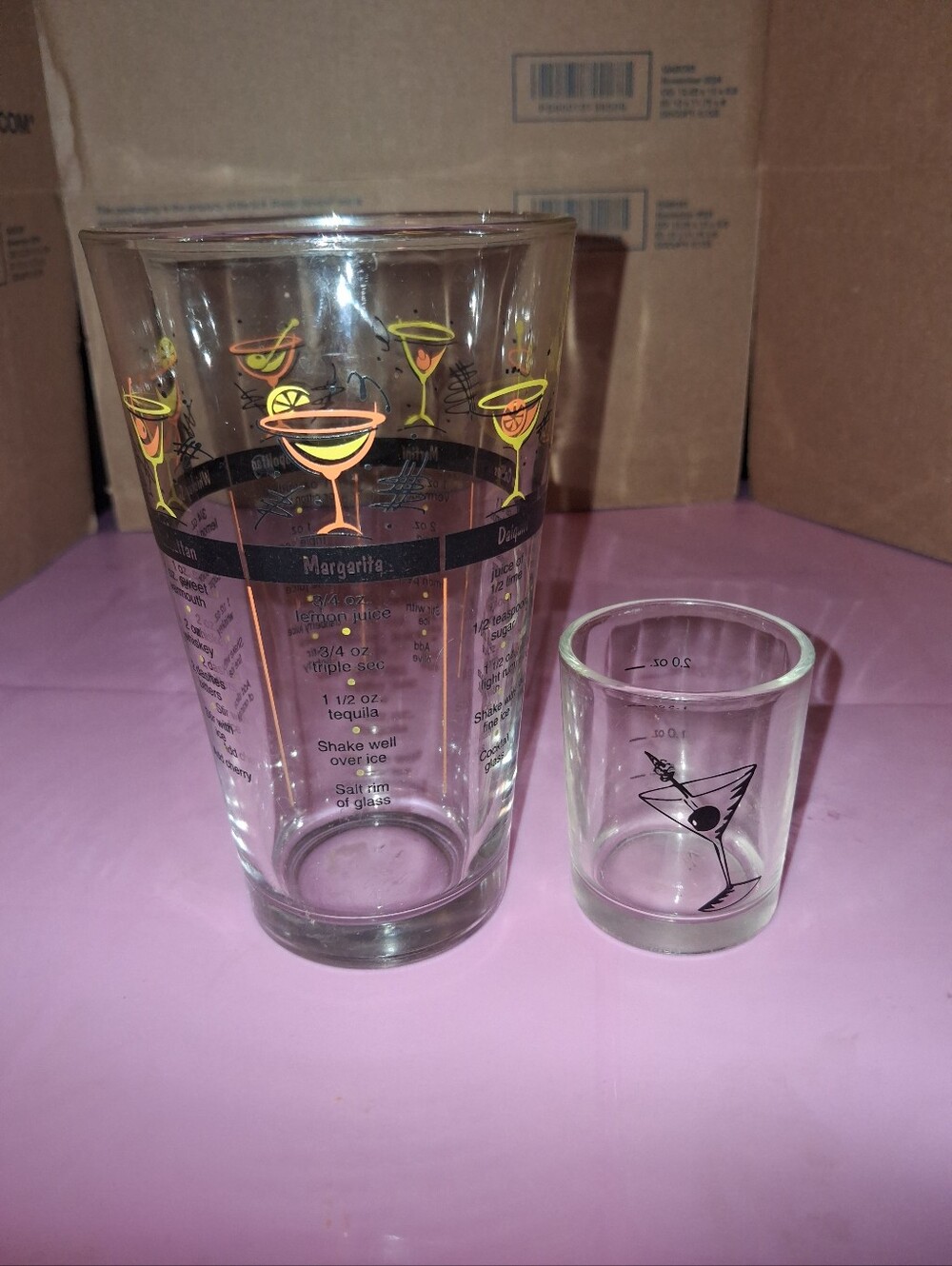 Cocktail Recipe Glass And Shot Glass